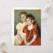 Twee jonge meisjes (door Mary Cassatt) Kaart (Voorkant / Achterkant in situ)