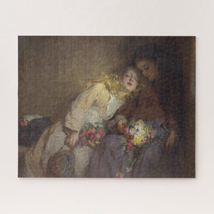 Twee jonge meisjes keren naar huis terug legpuzzel