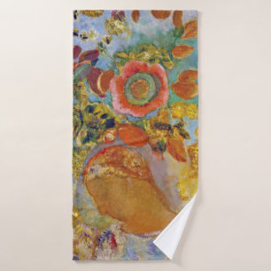 Twee jonge meisjes onder Flowers, Redon Badhanddoek