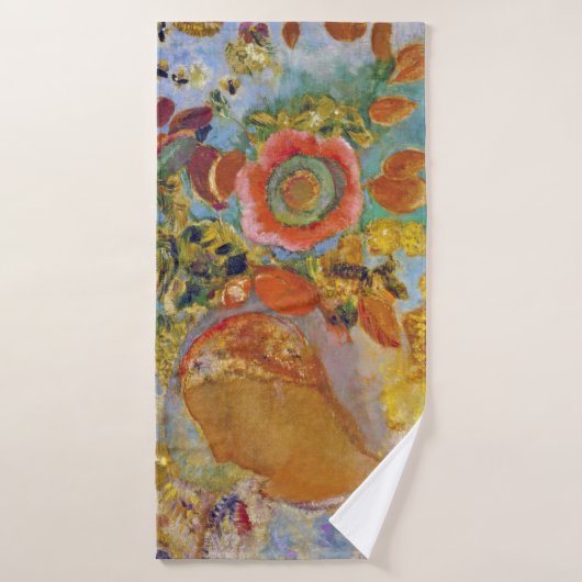 Twee jonge meisjes onder Flowers, Redon Badhanddoek (Badhanddoek)