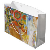 Twee jonge meisjes onder Flowers, Redon Large Gift Groot Cadeauzakje (Achterkant Gekanteld)