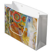 Twee jonge meisjes onder Flowers, Redon Large Gift Groot Cadeauzakje (Voorkant Gekanteld)