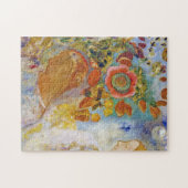 Twee jonge meisjes onder Flowers, Redon Legpuzzel (Horizontaal)