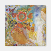 Twee jonge meisjes onder Flowers, Redon Magneet (Voorkant)