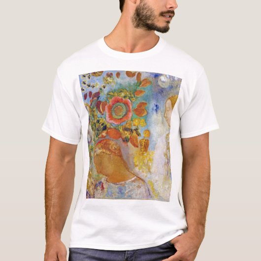 Twee jonge meisjes onder Flowers, Redon T-shirt (Voorkant)