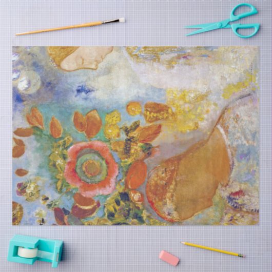 Twee jonge meisjes onder Flowers, Redon Tissuepapier (Craft)