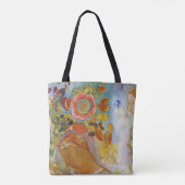 Twee jonge meisjes onder Flowers, Redon Tote Bag (Achterkant)