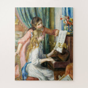 Twee jonge meisjes op de piano door Auguste Renoir Legpuzzel