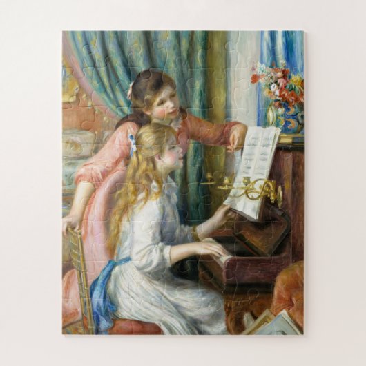 Twee jonge meisjes op de piano door Auguste Renoir Legpuzzel (Verticaal)