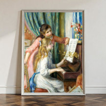 Twee jonge meisjes op de piano door Auguste Renoir