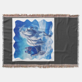 Twee jonge meisjes op een besneeuwde slee rijden deken