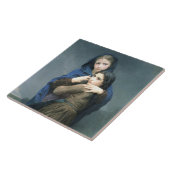 Twee jonge meisjes ver van huis (door W.A. Bouguer Tegeltje (Zijkant)