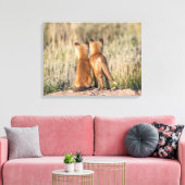 Twee jonge vossen canvas afdruk (Insitu (Woonkamer))
