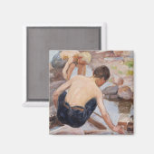 twee jongens aan de wal , pekka halonen magneet (Voorkant / Achterkant)