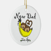 Twee jongens apen Nieuwe pap cadeaus Keramisch Ornament (Rechts)