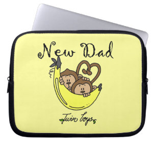 Twee jongens apen Nieuwe pap cadeaus Laptop Sleeve