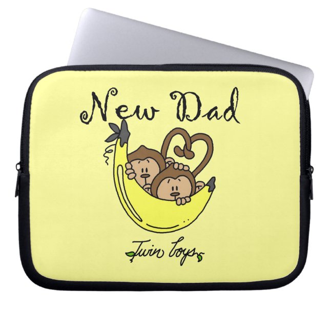 Twee jongens apen Nieuwe pap cadeaus Laptop Sleeve (Voorkant)