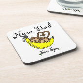 Twee jongens apen Nieuwe pap cadeaus Onderzetter (Linkerzijde)