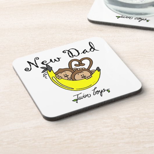 Twee jongens apen Nieuwe pap cadeaus Onderzetter (Linkerzijde)