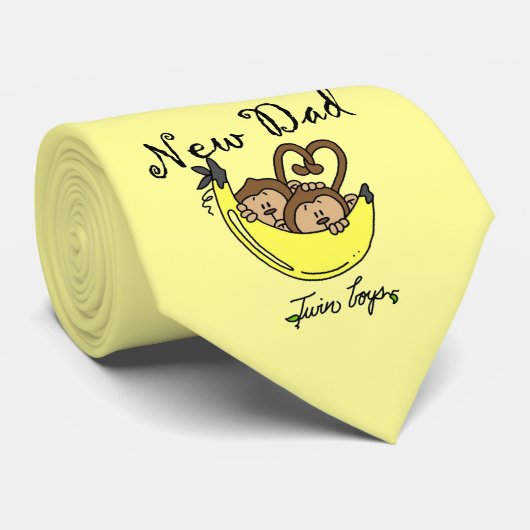 Twee jongens apen Nieuwe pap cadeaus Stropdas (Opgerold)