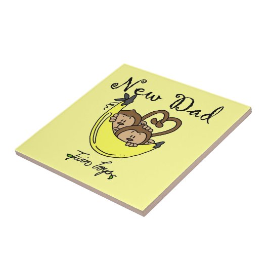 Twee jongens apen Nieuwe pap cadeaus Tegeltje (Zijkant)