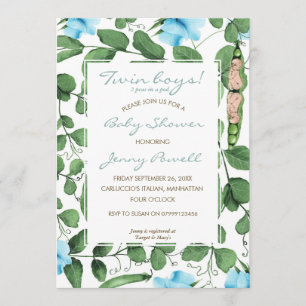 Twee jongens baby shower twee erwten in een pod kaart