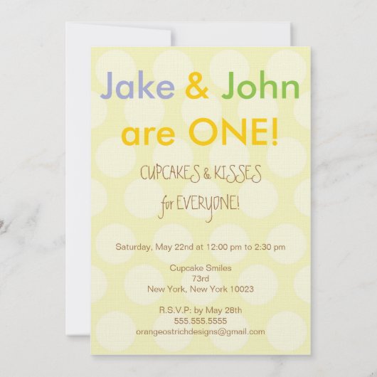 Twee jongens eerste uitnodiging op verjaardag (Achterkant)