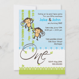 Twee jongens eerste uitnodiging van de verjaardag