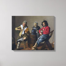 Twee jongens en een meisje die muziek maken (muzik