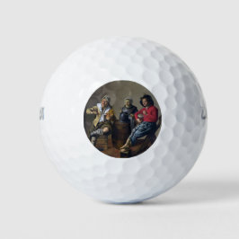 Twee jongens en een meisje die muziek maken (muzik golfballen