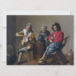 Twee jongens en een meisje die muziek maken (muzik kaart