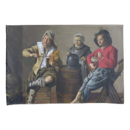 Twee jongens en een meisje die muziek maken (muzik kussensloop