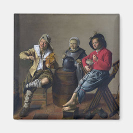 Twee jongens en een meisje die muziek maken (Muzik Magneet