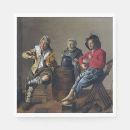 Twee jongens en een meisje die muziek maken (Muzik Servet