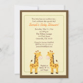 Twee jongens Giraffe 5x7 Baby shower uitnodiging (Voorkant)