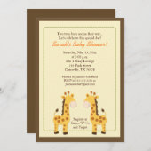 Twee jongens Giraffe 5x7 Baby shower uitnodiging (Voorkant / Achterkant)