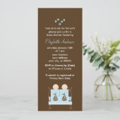 Twee jongens in blauw Wieg Baby shower Kaart (Staand voorkant)