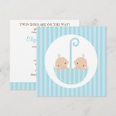 Twee jongens in Blue Umbrella Kaart (Voorkant / Achterkant)