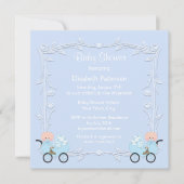 Twee jongens in Carriages Blue Baby shower Kaart (Voorkant)