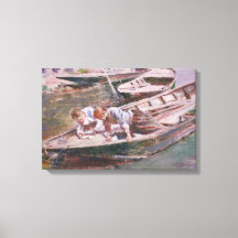 Twee jongens in een boot (door Theodore Robinson)