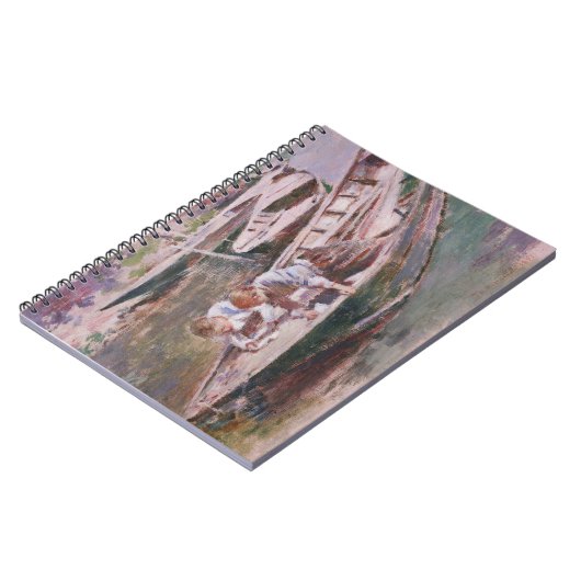 Twee jongens in een boot (van Theodore Robinson) Notitieboek (Linkerzijde)
