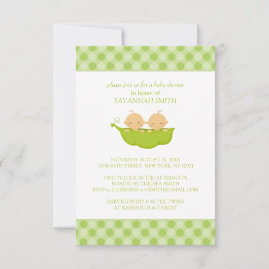 Twee jongens in een erwtendop | Baby Shower-uitnod Kaart (Voorkant)