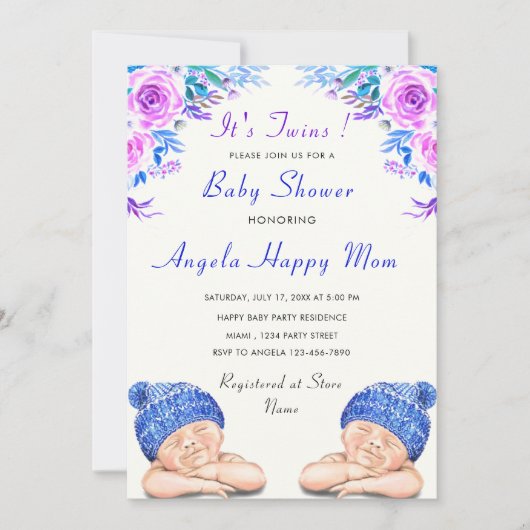 Twee jongens! Slaapend Baby shower (Voorkant)