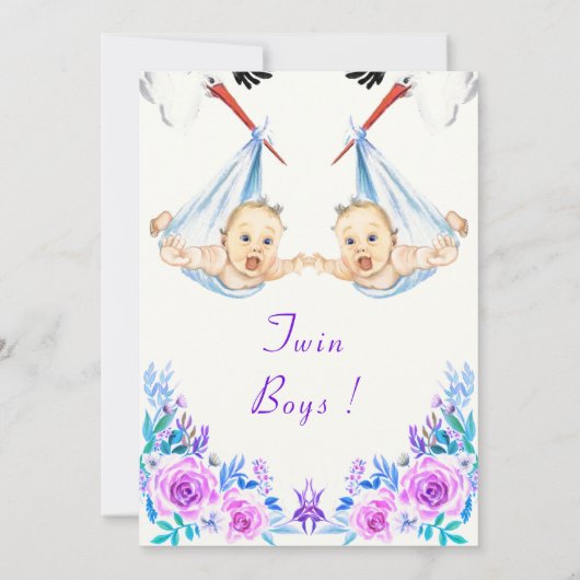 Twee jongens! Slaapend Baby shower (Achterkant)