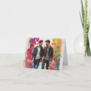 Twee jongens Valentijnsdag digitale print Feestdagen Kaart