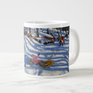 Twee jongens vallen van een slee Morzine Grote Koffiekop