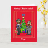 Twee joodse jongens Chrismukkah Card Kaart (Gele Bloem)