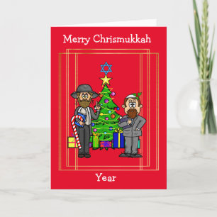 Twee joodse jongens Chrismukkah Card Kaart