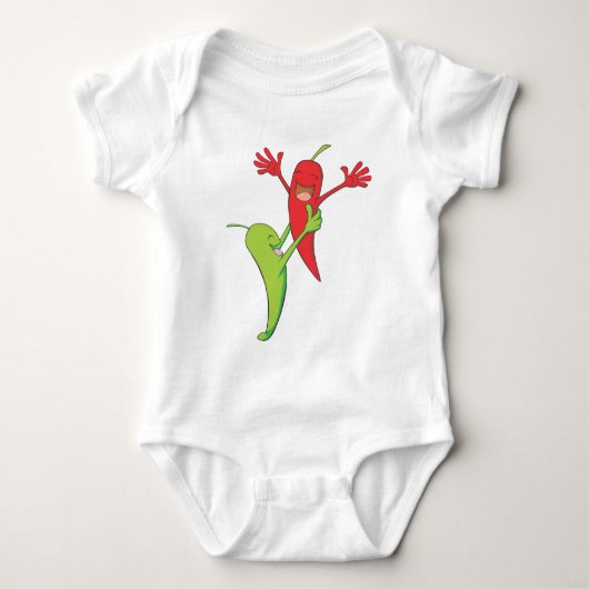 Twee Joyful Chili Pepper Lovers Romper (Voorkant)