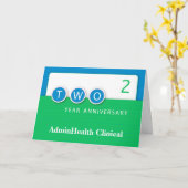 Twee Jubilea van de werknemer van 2 jaar met Circl Kaart (Gele Bloem)